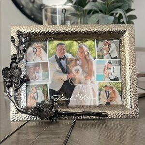Elegant Silver Floral Photo Frame by Michael Aram